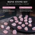 thumbnail image 2 of Crocon Rose Quartz Gemstone Rune Stone with Elder Futhark Alphabet Engraved Symbol 25 pcs Set for Feng Shui Reiki Crystal Healing Chakra Balancing Decor Size: 15-20 mm, 2 of 8