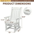 thumbnail image 6 of Zimtown Outdoor Swing Glider Chair,1-Person Patio Wooden Glider Bench with Cup Holder, White, 6 of 8