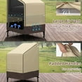 thumbnail image 6 of 45" Patio Stacked Chair Cover, 600D Oxford Fabric Waterproof Chair Covers with Straps, Large Air Vents, Fits for 4-6 Outdoor Stacking Chair, 26W x 34D x 45H inch, Brown & Khaki, 6 of 8