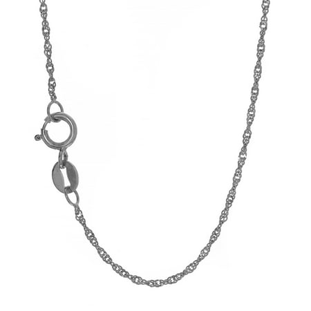 14k Solid Gold Yellow White or Rose 1.0 mm Singapore Chain Bracelet Necklace 7" 13" 16" 18" 20" 22" 24"