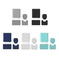 thumbnail image 3 of 4-Piece Geometric Pattern Bathroom Sets with Non-Slip Rug, Toilet Lid Cover, Bath Mat and 12 Hooks, 71*71inch Shower Curtain Durable Waterproof Bath Curtain (Blue), 3 of 12