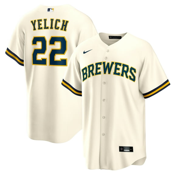 Men's Nike Christian Yelich White Milwaukee Brewers Home Replica Jersey