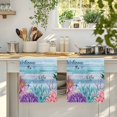thumbnail image 4 of Ocean Coral Kitchen Towels Set of 4, Summer Coastal Seaweed Starfish Wood Ombre Blue Absorbent Dish Towels for Kitchen, Microfiber Hand Towel, Quick Drying Tea Towel for Cleaning Dishcloths, 4 of 7