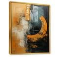 thumbnail image 2 of Designart "Copper Crescents In Black I" Abstract Shapes Floater Framed Wall Art Living Room, 2 of 5