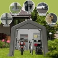thumbnail image 4 of Kselythan Outdoor Portable Storage Shed, Heavy Duty Waterproof Carport With Roll-Up Zipper Doors For Motorcycle Bike Gardening Tools, 4 of 7