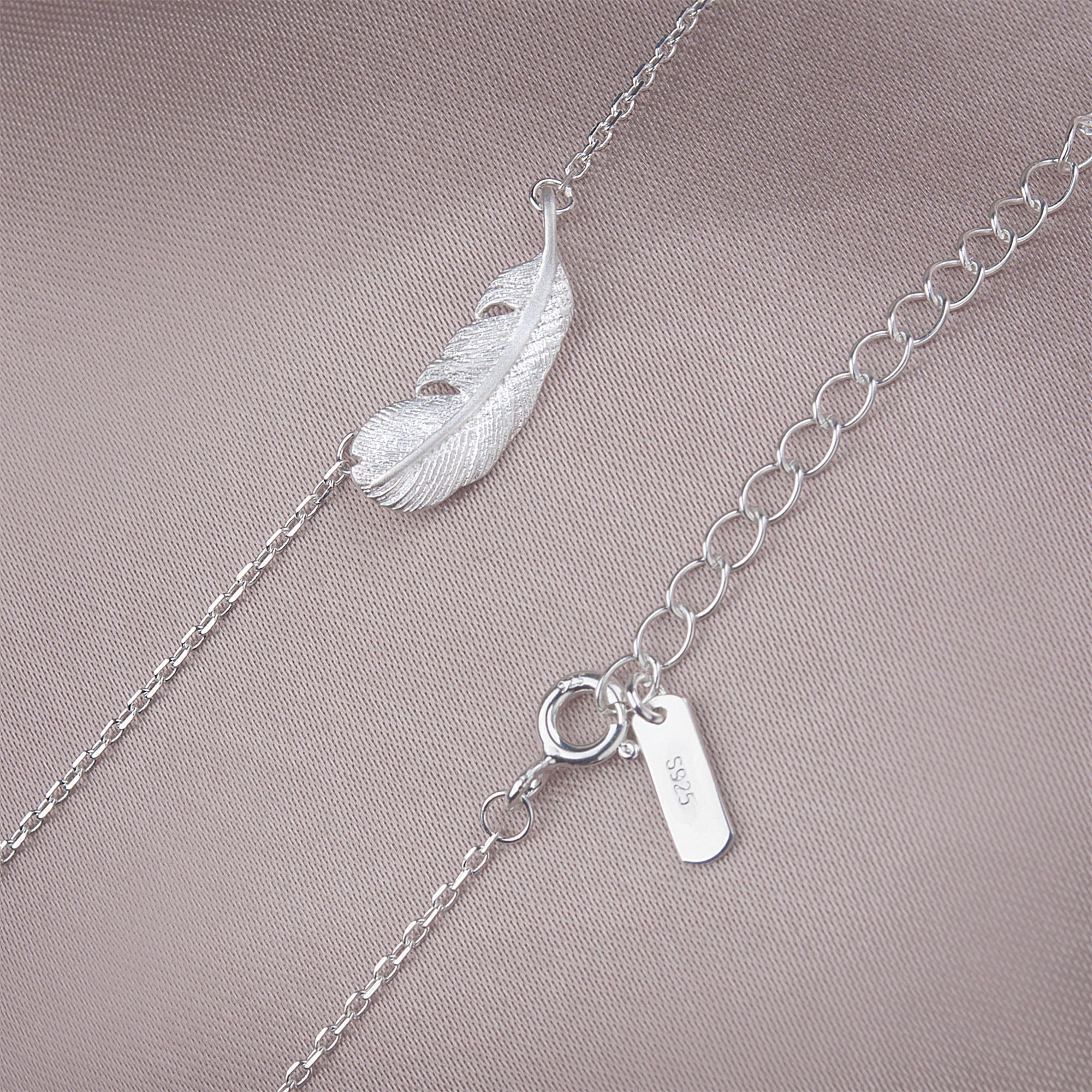 Anavia Sterling Silver Feather Necklace for Mentor Thank You Gift, New Year Gift Card Gift Necklace for Boss