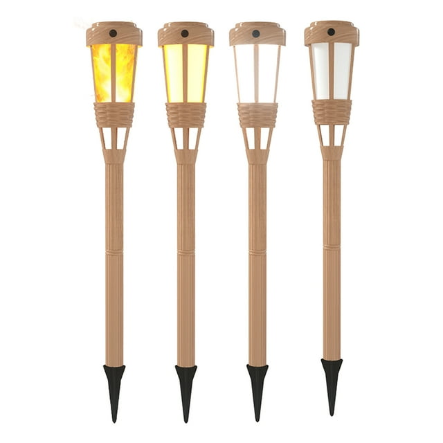 VONKY 4 Pack Solar Flame Light Torch Lamp Plastic Waterproof Flickering Decorative Lighting Landscape Driveway Decoration