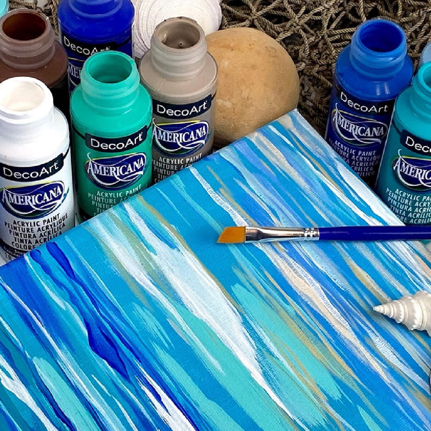 DecoArt Americana Acrylic Paint, 2 oz, Blue Color Family, Matte Finish