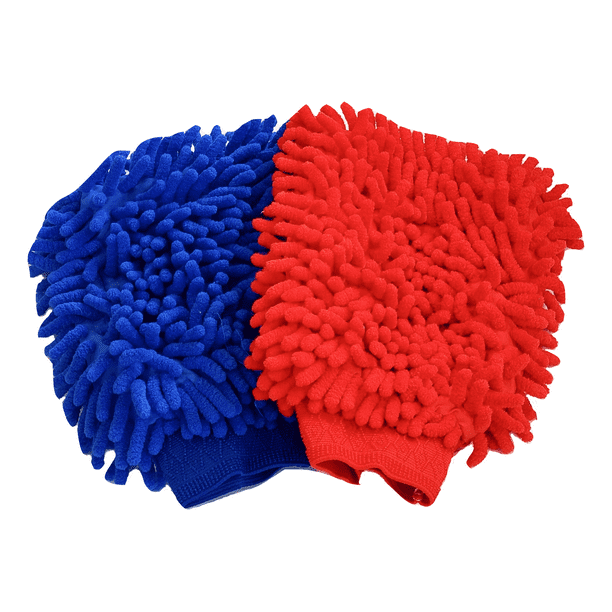 Microfiber House Cleaning and Car Wash Mitts (2Pack) Double Sided