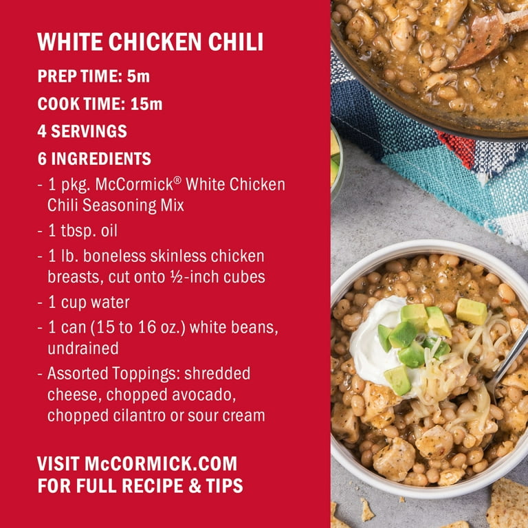 Mccormick White Chicken Chili Seasoning Recipe McCormick White