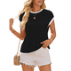 thumbnail image 3 of Camisetas de Corta para Mujer, Negras, Talla XL, 3 of 7