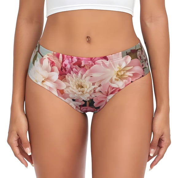 Balery Vintage Typewriter Floral Ropa Interior de Algodón para Mujer con Dibujo – Braguitas Cómodas y Elásticas, Estilo Clásico-3X-Large