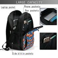 thumbnail image 4 of Pofeuu Abstract Vintage Fox and Plants Print Storage Laptop Backpack with USB Charging Port[Water Resistant] College Computer Bookbag Fits, 4 of 7