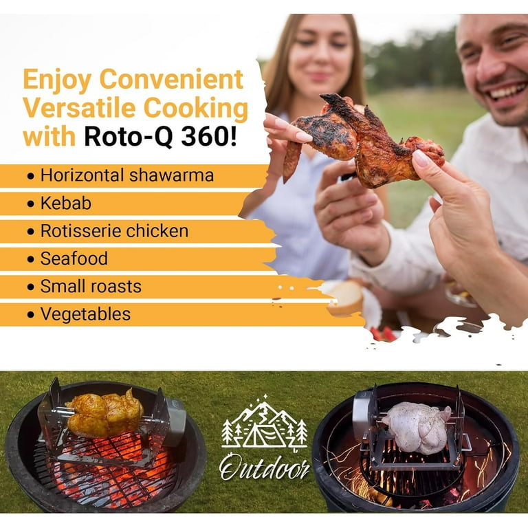 ROTO-Q 360 Cordless Stainless Steel Rotisserie Kit - Non-Electric
