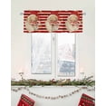 thumbnail image 5 of Red Santa Christmas Curtain Valance for Windows/Living Room/Kitchen/Bathroom/Café, Short Rod Pocket Tier Curtain Window Treatment Panel Xmas Snowflake Red Striped Topper Curtain 42''x18'', 5 of 6