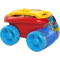 thumbnail image 3 of MEGA BLOKS Fisher-Price Blue Block Scooping Wagon Building Toy (21 Pieces) for Toddler, 3 of 7