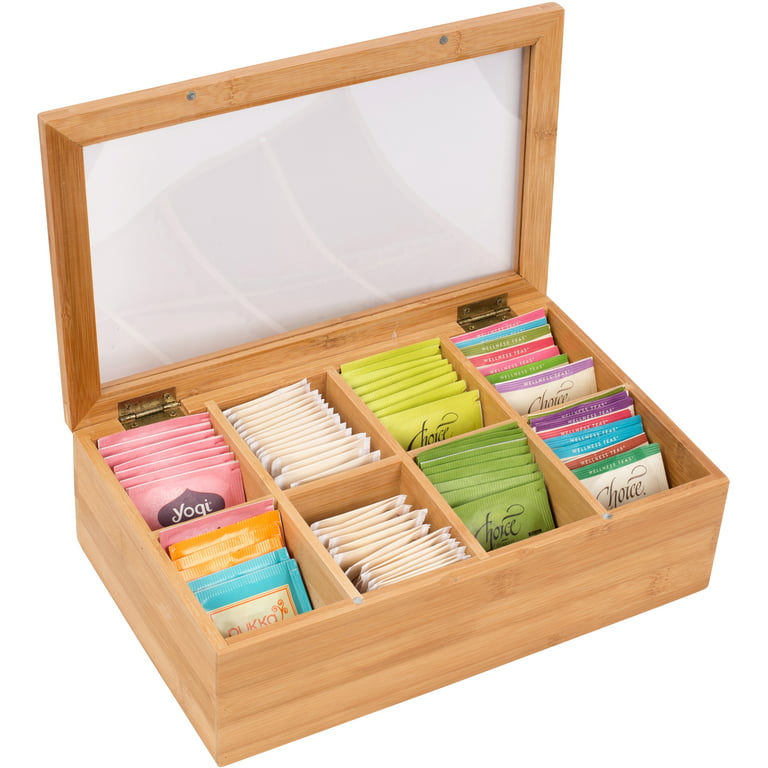 Bamboo Tea Caddy with Four Compartments and Lid – Bambusi