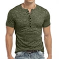 thumbnail image 3 of HAOMEILI Men's Casual Stretchy Slim Fit Short Sleeve Henley Shirt, 3 of 6