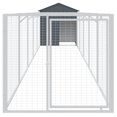 thumbnail image 4 of Caseta para perros VidaXL de acero galvanizado con techo y recorrido extendido, 4 of 9