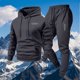 thumbnail image 3 of Ceisia Men's Loose Fit Hooded Sweatshirt & Jogger Pants Set | Casual Warm Two-Piece Tracksuit Gifts, 3 of 5