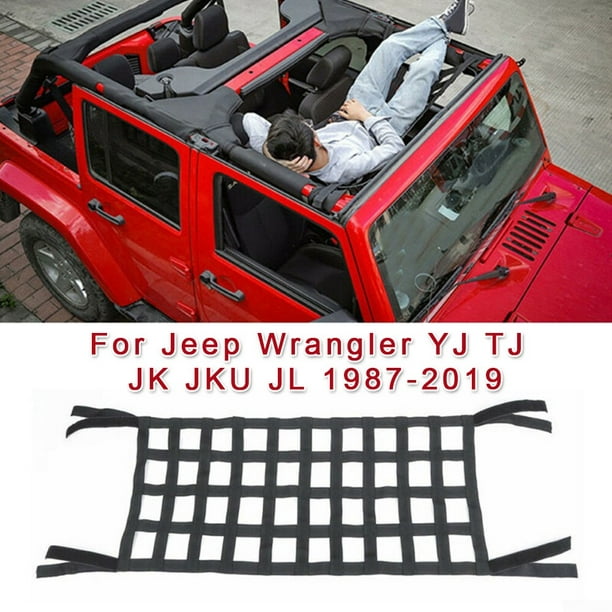 Multifunction Mesh Cargo Net Auto Roof Belt For Jeep Wrangler Yj Tj Jk Jl Com - Jeep Jk Diy Cargo Net Doors