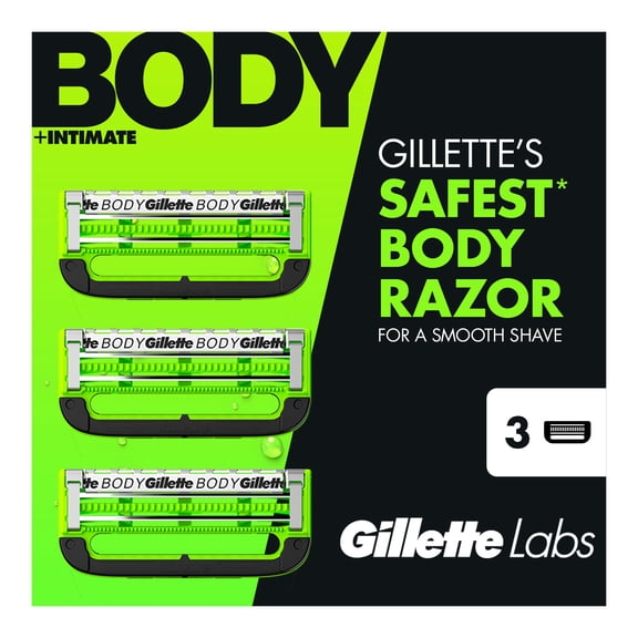 GilletteLabs Body Intimate Razor Blade Refills, 3ct