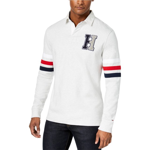 Polo de Rugby Tommy Hilfiger Kunitz para hombre gris extragrande
