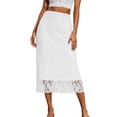 thumbnail image 2 of Mifsaly Lace Skirts for Women High Waist Midi Skirts Elegant Office Party Evening Casual Summer Outfits L, 2 of 9