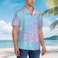 thumbnail image 5 of JUNZAN Fantasy Gradient Pattern Hawaiian Shirt for Men,Summer Beach Casual Short Sleeve Button Down Shirts-Small, 5 of 9