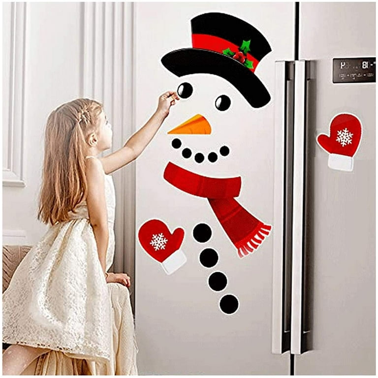 Christmas Snowman Refrigerator Magnet Sticker Set of 16, Cute and Fun Holiday Magnet Sticker for Refrigerators, Metal Doors, Office Cabinets, Other