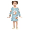 thumbnail image 2 of Girls' long-sleeved dress Squirrel Snowflake Girls' A-line dress with ribbed cuffs Soft and comfortable, 2 of 6