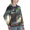 thumbnail image 6 of Lsque Space White Horse Pattern Casual Women's Hoodie,Hooded Sweatshirt with Kangaroo Pocket,Pullover Hoodie with Eye-catching Drawstrings-Small, 6 of 7