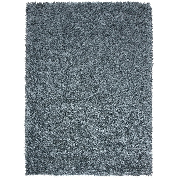 Gatney Rugs Peninsula Shag Area Rug KM1558 Grey Blue Frilles Plush 5' x 7' Rectangle