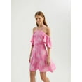 thumbnail image 3 of Floral Off Shoulder Halter Mini Dress, 3 of 5