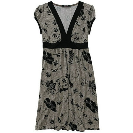 Juniors Floral V-Neck Dress