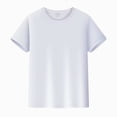 thumbnail image 2 of KPOPLK Kids Summer T Shirts Loose Fit Boys Crewneck Top Solid Color Shirt Short Sleeve Soft Tee 4-12 Years Size 12-14 Years,White, 2 of 4