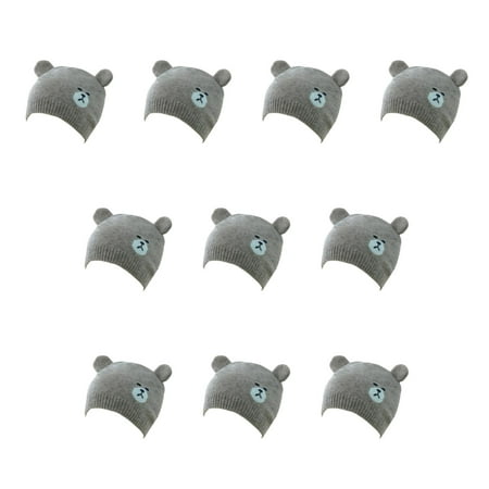 

10pcs Kids Baby Little Bear Hat Soft Cute Knit Cap Toddler Infant Autumn Winter Warm Beanie Bonnet