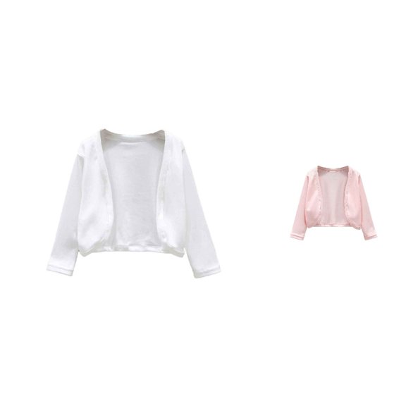 Krdevn Long Sleeve Open Front Cardigan, Lightweight Daily Outwear for All Day Wearing (Big Girls),7-8 Years