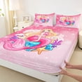 thumbnail image 4 of Erosebridal Cute Mermaid Pattern Queen Sheet Sets,Ocean Life Sea Animal Bed Set For Girls Teens 4-Piece, 4 of 6
