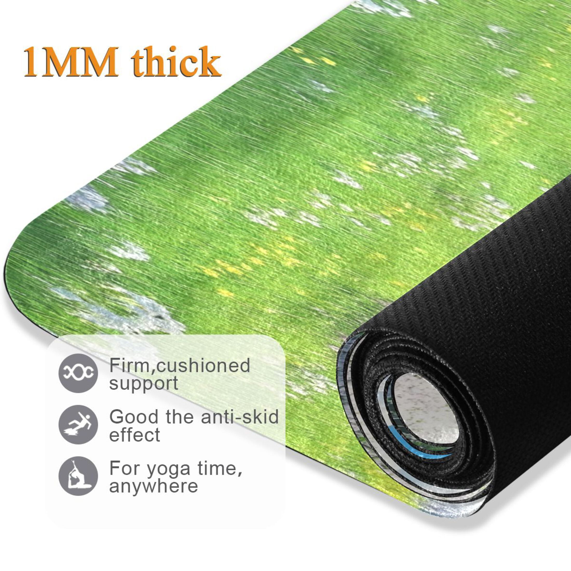 BZSMCE Yoga Mat Women Blossoming Tree in Sunny Field Fitness Mat