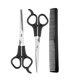 thumbnail image 1 of Kit de nuevo estilo, tijeras para cortar cabello, tijeras y peine para adelgazar, 3 piezas, negro, 1 of 5