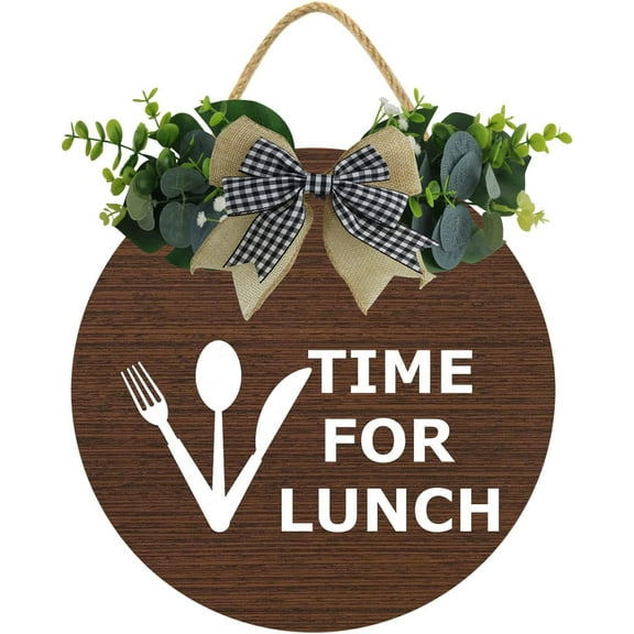 Eveokoki 12" Out For Lunch Sign For Office, Time For Lunch Wood Door Sign For Dining Break Room,Food Kitchen,Office Work,Wood Sign,Business Sign