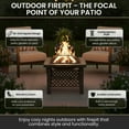 thumbnail image 4 of Pure Garden 26-Inch Outdoor Fire Pit with Screen, Cover, and Poker (Bronze), 4 of 7
