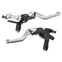 Unique Bargains 1 Pair 7/8" 22mm Universal Motorbike Handlebar Brake Master Cylinder Clutch Lever Silver Tone