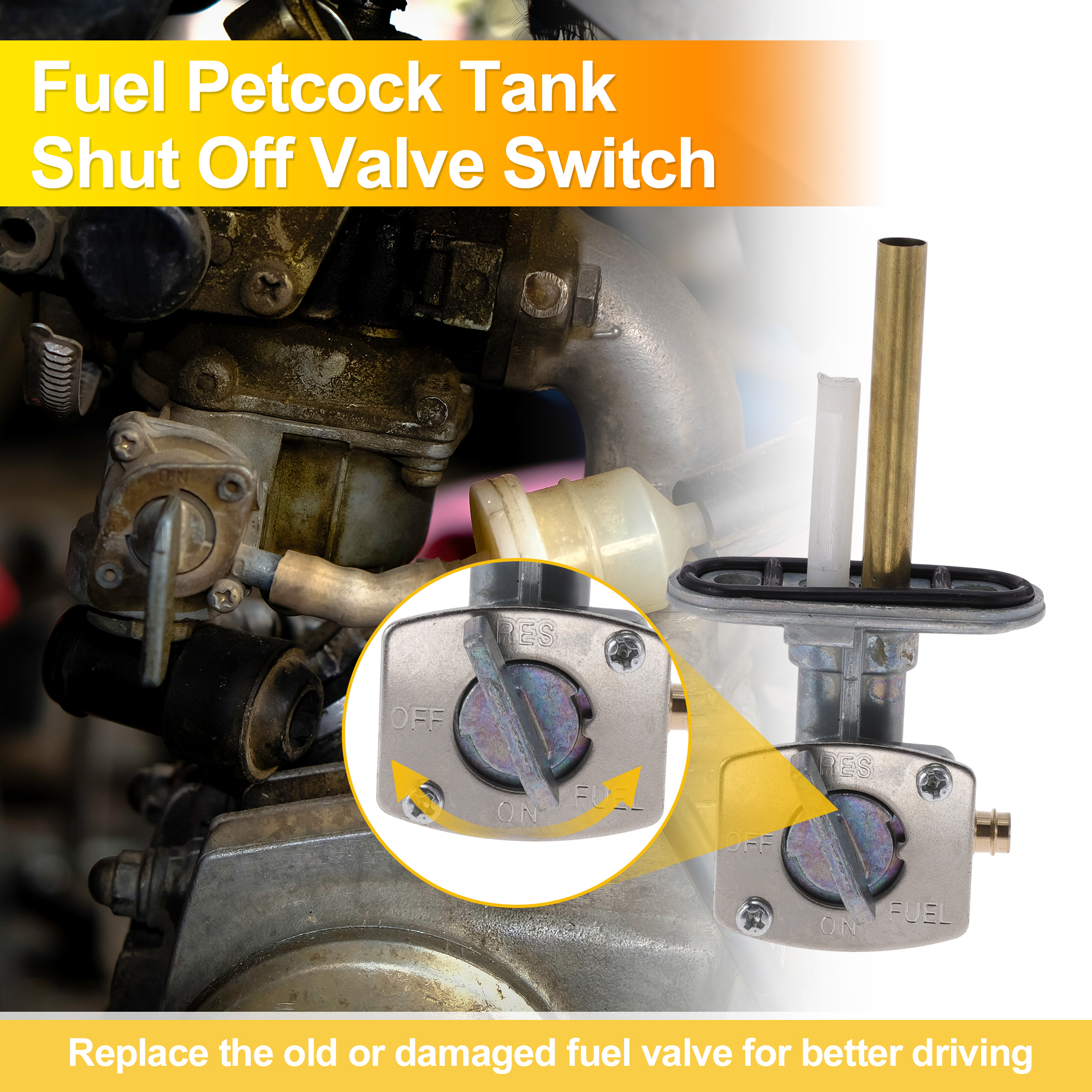 Unique Bargains ATV Fuel Valve Gas Tank Switch for Yamaha Bear Tracker 250 1999-2004