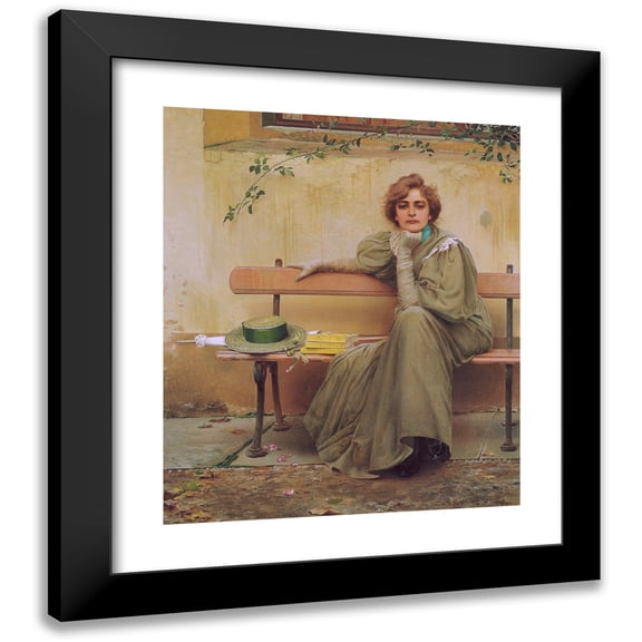 Vittorio Matteo Corcos 12x14 Black Modern Framed Museum Art Print Titled - Dreams (1896)