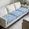 thumbnail image 3 of Xixirimido Couch Cushion Cover 3 Pieces Anti-Slip Sofa Cover Armchair Couch Slipcover Furniture Protector for Individual Cushions, Christmas Snowman Blue, 3 of 8