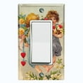 thumbnail image 1 of Metal Light Switch Plate Outlet Cover Romantic Floral Angel Cupid Girls AGL007, 1 of 13
