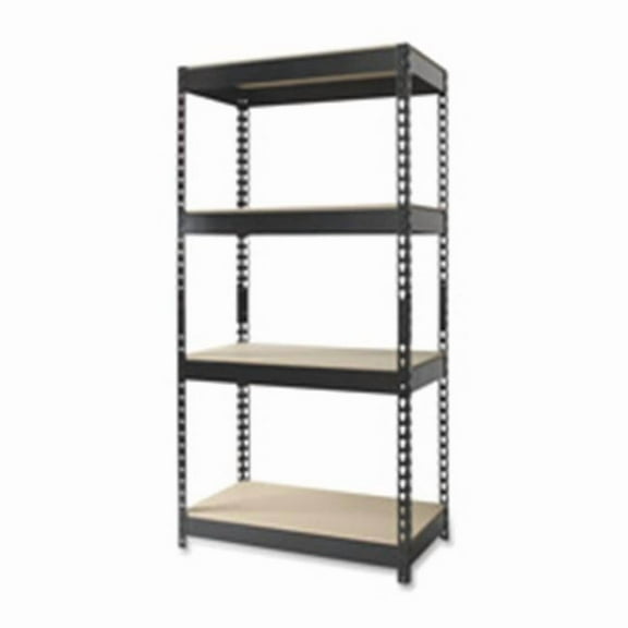 Fours-Shelf Unit- Steel- 30in.x16in.x60in.- Black