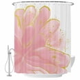 thumbnail image 2 of Pink Gold Waterproof Fabric Shower Curtain,Boho Modern Abstract Minimalist Aesthetic Flower Waterproof Fabric Shower Curtain for Bathroom Curtains Bathtubs Shower Curtains with 12 Hooks Small 36x78in, 2 of 8
